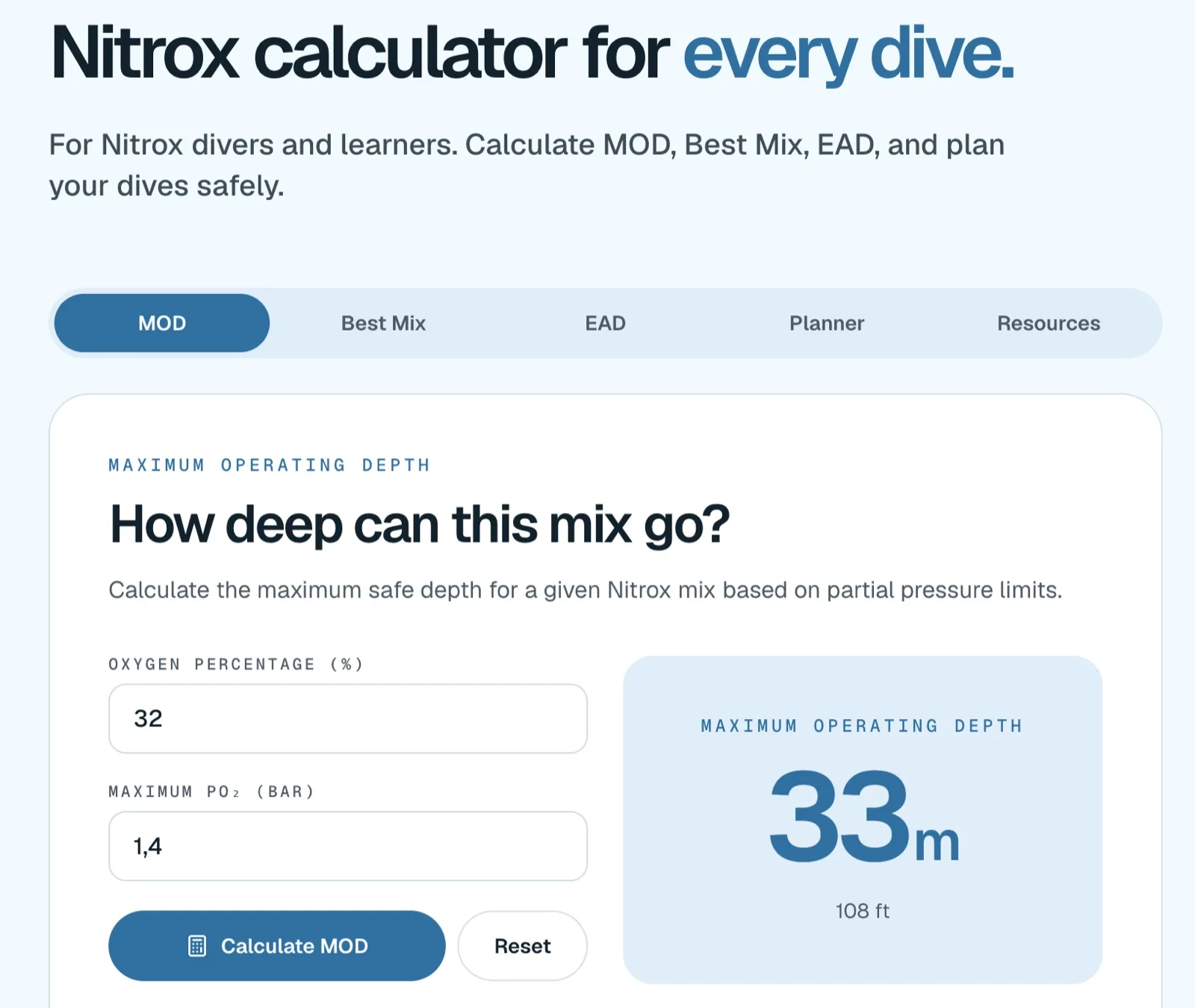 Millibar Nitrox